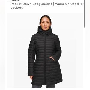 Lululemon Pack It Down Jacket Long - excellent condition